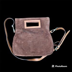 Luisanna Brown Suede Crossbody Bag